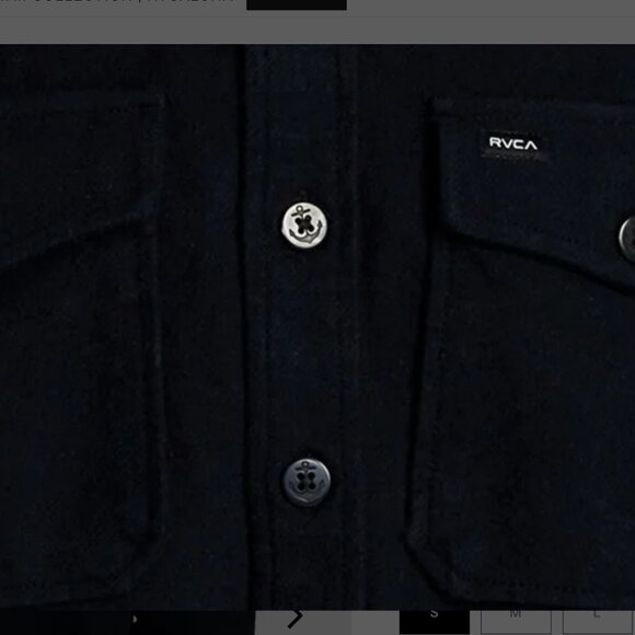 RVCA Premium Thick NAVY NAUTICAL FLANNEL SHIRT / SHACKET - Picture 3 of 5